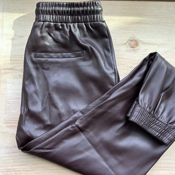 Faux Leather Joggers - Picture 2 of 5